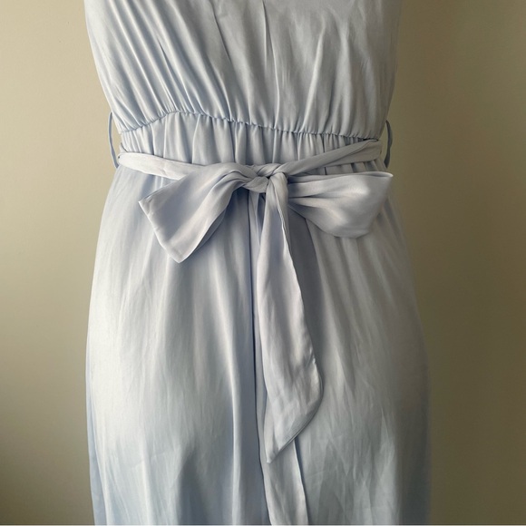 Hello Molly High Low Flowy Handkerchief Midi Dress Belted Ice Blue Size 4 - Picture 6 of 10